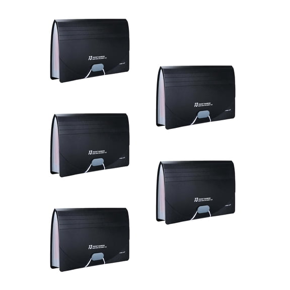 5pcs Expanding File Folder Accordion File Organizer Expandable Pockets Portable Standing File Box For Cards Receipt Coupon Tax Item Classification Storage