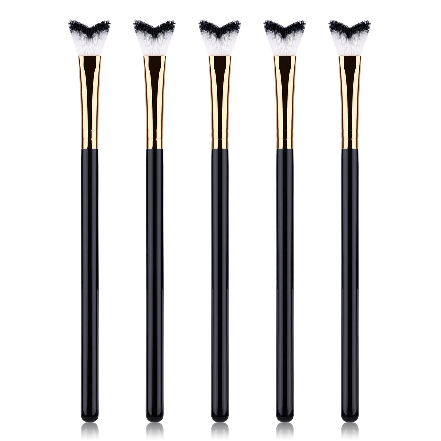 5pcs Eyelash Shampoo Brushes, Swoop Curved Lash Wash Bath Tools Fluffy