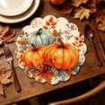 thumbnail image 1 of 5pcs Fall Pumpkin & Maple Leaf Seasonal Placemat, Waterproof Anti-Fouling Fabric, Thanksgiving & Halloween Themed Print, Decorative Table Mat for Kitchen Dining Room Autumn Party & Home Festive Decor, 1 of 6