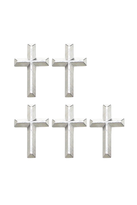 5pcs Fashionable Alloy Crucifix Shaped Brooch Gold/Silver Tone Badge Religious Corsage Pin Jewelry for Gifting Use