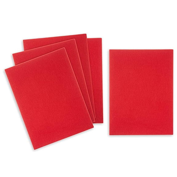 5pcs Felt Fabric Sheet Craft 9"x12" Assorted Color DIY Craft Felt Fabric Sheets Squares Nonwoven 3mm Thick Felt Fabric for Crafts DIY Patchwork Sewing Projects Decoration(5 Pcs-Red)