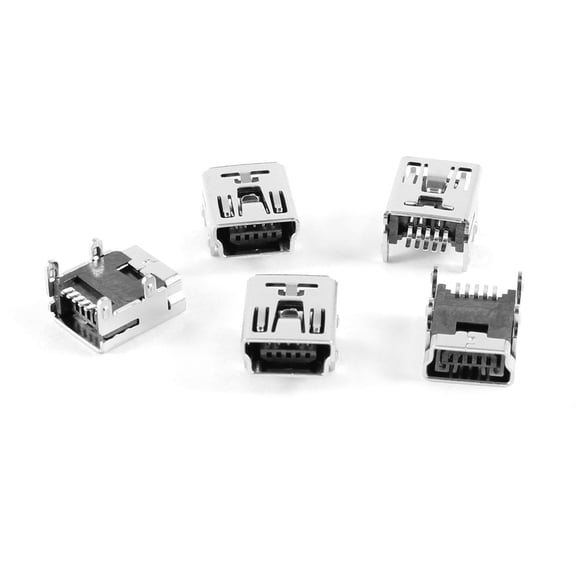 5pcs Female USB B Connector 5P 180 Degree Surface Mount Device SMT Jack Socket PCB Board