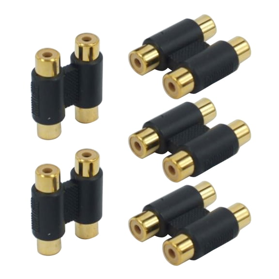 5pcs Female to Female Coupler Adapter Connectors Video Connector Plug Socket Rubber Molding Adapters