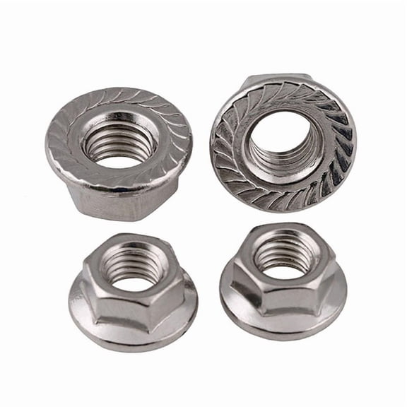 5pcs Fine Thread Flange Nut A2 Stainless Steel M8 M10 M12 Hexagon Hex Nuts Fastener