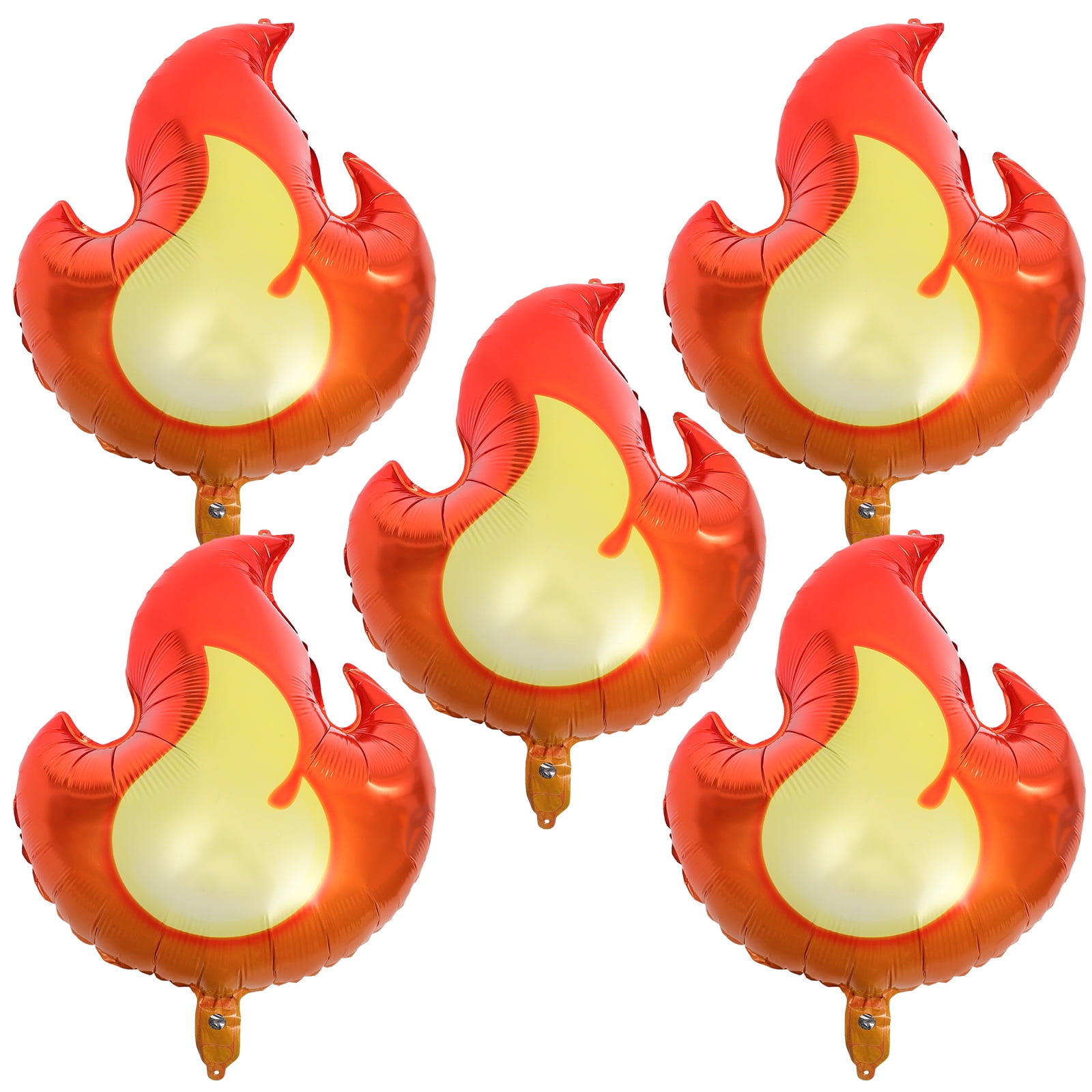 Giant 24" Fire Flame Balloons - Red & Gold Firefighter Party Decorations (Pack Of 4 Large + 12 Medium Balloons)