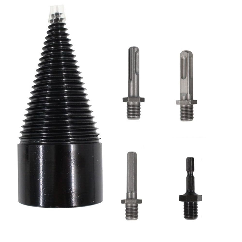 5pcs Firewood Splitter Drill Bit Set High Speed Wood Splitting Screw Cone Driver 42mm drill bit