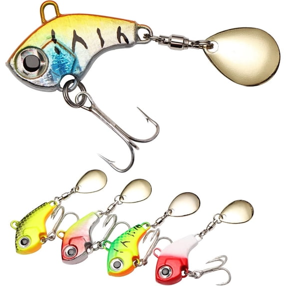 5pcs Fishing Lures Tail Spinners Metal Shad Lure Blade Baits for Bass Long Cast Bait Trout Pike Freshwater Saltwater