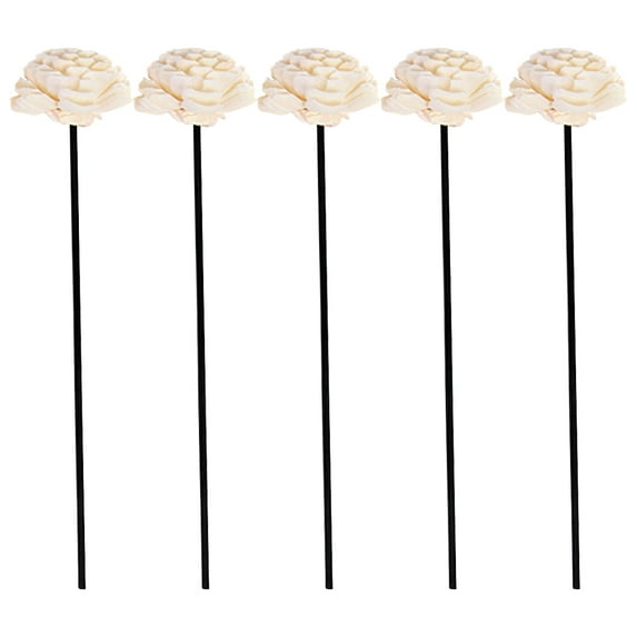 5pcs Flower Reed Diffuser Sticks & Essential Oil Refill for Aroma Fragrance