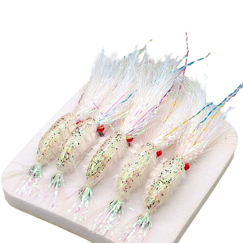 5pcs Fly Fishing Lure Bait Hook Saltwater Shrimp Hook For Sea Trout Bass  Salmon