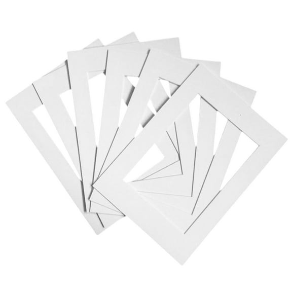 5pcs Frame Photo Mounts,Mount Size 11cm x 16cm((nner Frame),White Picture Mounts,mounting card,Frame Mats for Paintings Photo Artwork,Picture Frame Mounts fit for Picture