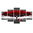 5pcs Frameless Abstract Red Tree Oil Paintings Print On Canvas Posters