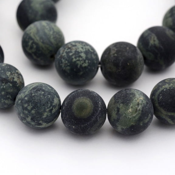 5pcs Frosted Natural Kambaba Jasper Beads Strands Round 8mm Hole: 1mm about 48pcs/strand 15.5 inch