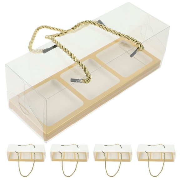 COSMOBETTY Golden present Boxes with String for Storage Made of PET Paper and Nylon Easy to Open Close 5 Pieces
