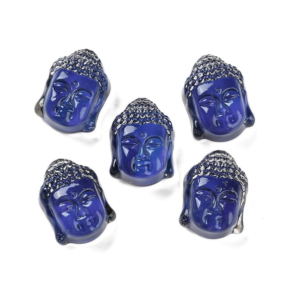5pcs Glass Beads Buddha Changing color Mood Beads Royal Blue 22x16x10mm