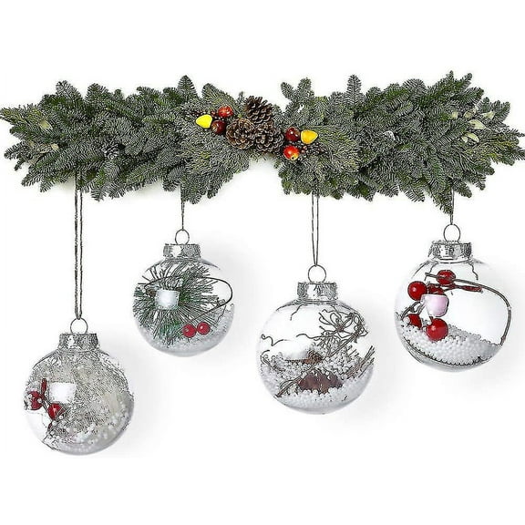5pcs Glass Clear Baubles, Christmas Tree Decorations Baubles 8cm Acrylic Baubles To Fill-transparent Ball Sphere