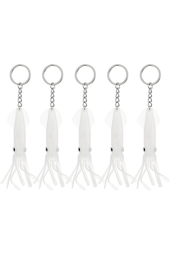 5pcs Glow in The Dark Squid Keychain Luminous Glowing Octopus Pendant with Realistic Details, Soft Tentacle Keychain for Marine Lovers
