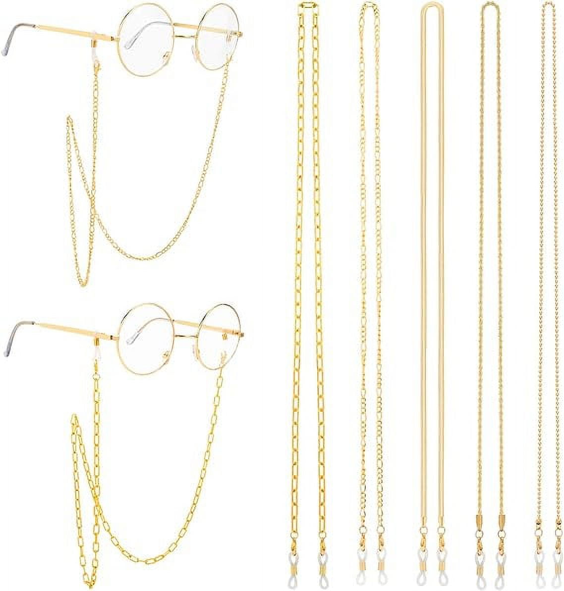 5pcs Gold Eyeglass Chains Eye Glasses String Holders Stylish Sunglasses ...