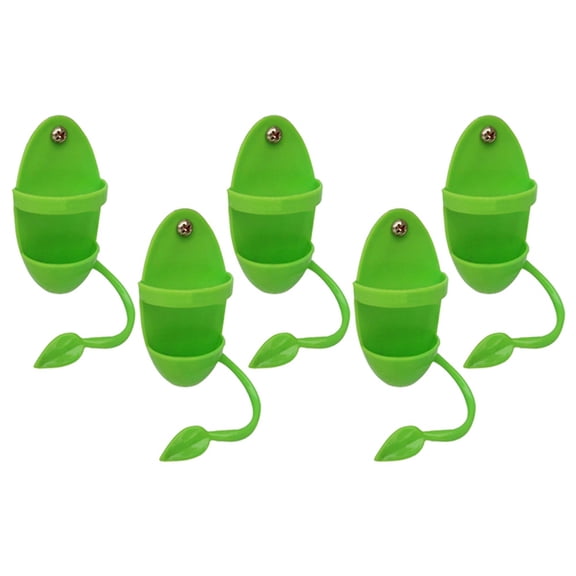 5pcs Green Plastic Parakeet Cockatiel Parrot Feeder Cage Hammock Hanging Swings Bird Chew Toy