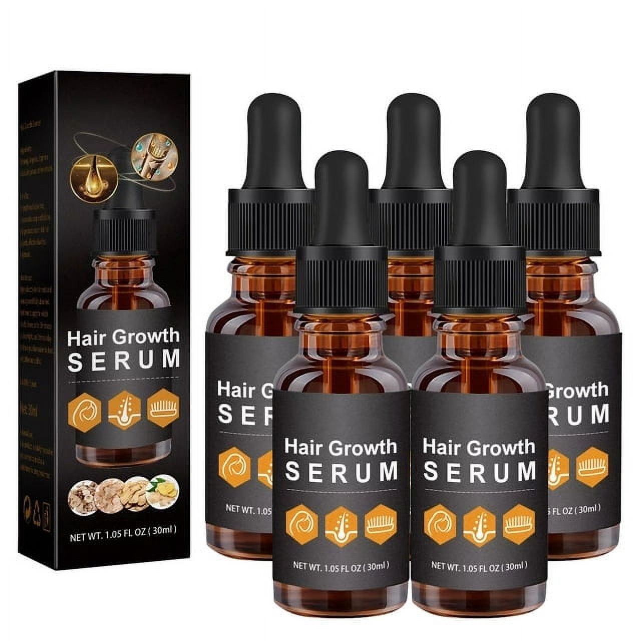 5pcs Hair Growth Serum for Black Women with Chebe, Allurium Beauty Hair