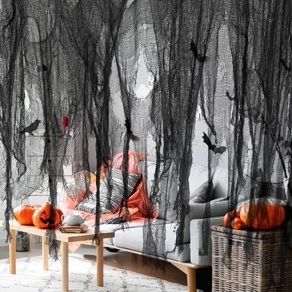 5pcs Halloween Decoration Cloth,Windows Doorways Cover Gauze Photography Prop