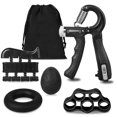 thumbnail image 1 of 5pcs Hand Grip Strengthener Forearm Workout Kit, EEEkit Grip Strength Trainer, Adjustable Resistance 22 to 132lbs Hand Gripper, Finger Exerciser, Finger Stretcher, Grip Loop, Stress Relief Grip Ball, 1 of 9