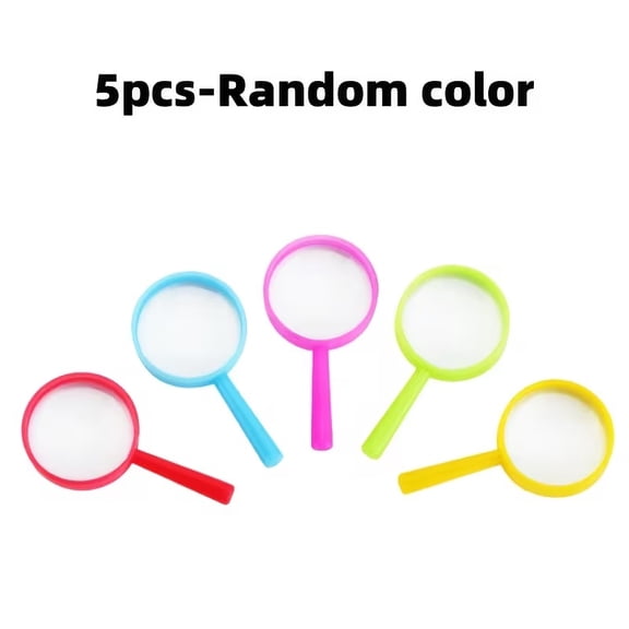 5pcs Handheld Magnifying Glass Set - High Definition Lenses for Reading, Science, and Outdoor Exploration