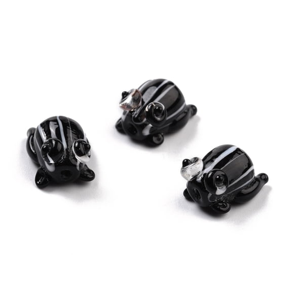 5pcs Handmade Lampwork Beads Cartoon Style Frog Black 13~15x11~13x8~9.5mm Hole: 1~1.7mm