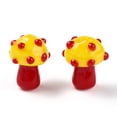 thumbnail image 1 of 5pcs Handmade Lampwork Beads Strands Mushroom Yellow 15~16.5x11.5~13mm Hole: 2mm about 20pcs/strand 12.60~12.99 inch (32~33cm), 1 of 4
