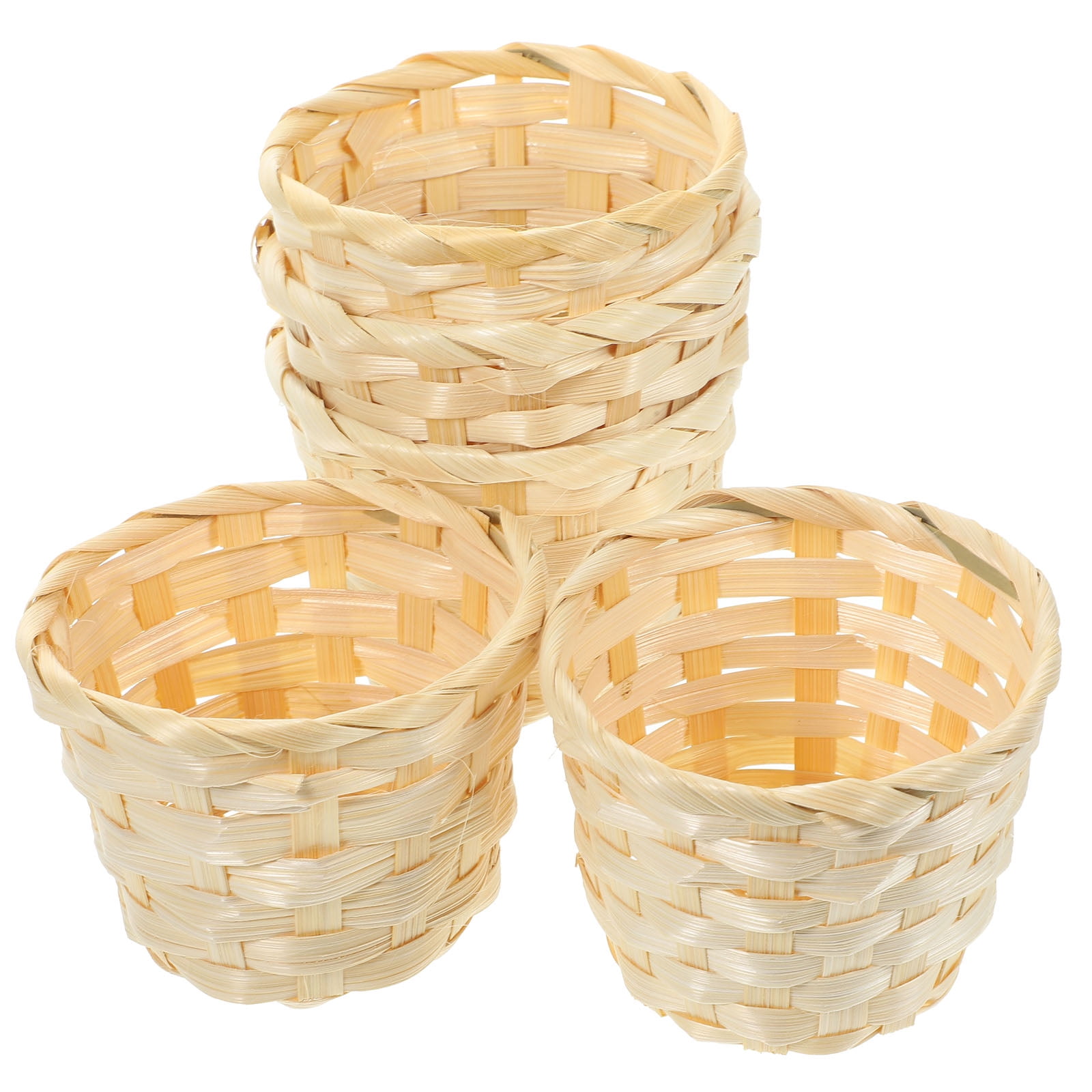 5pcs Handmade Storage Baskets Bamboo Weaving Fruit Baskets Home