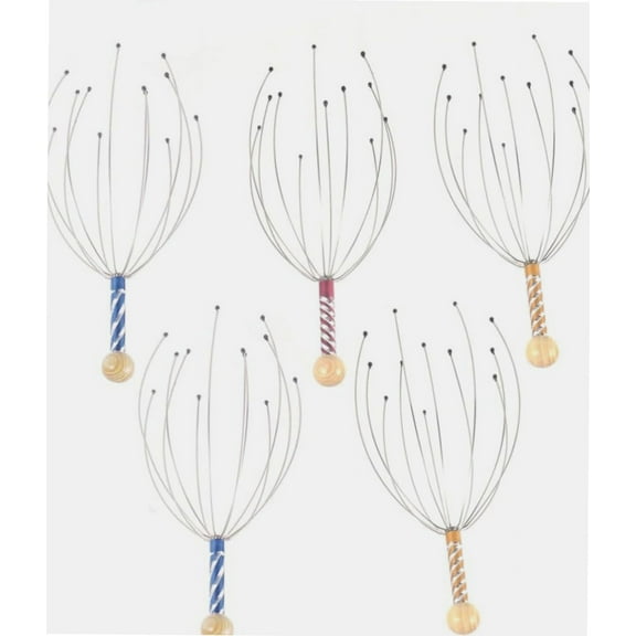 5pcs Head Massager Scalp Stress Relax Muscles 20 Fingers Scratcher Scalp Massagers Handheld Massagers Scalp Scratcher Head Scratcher Hand Held Scalp Massager Stainless Steel Wire