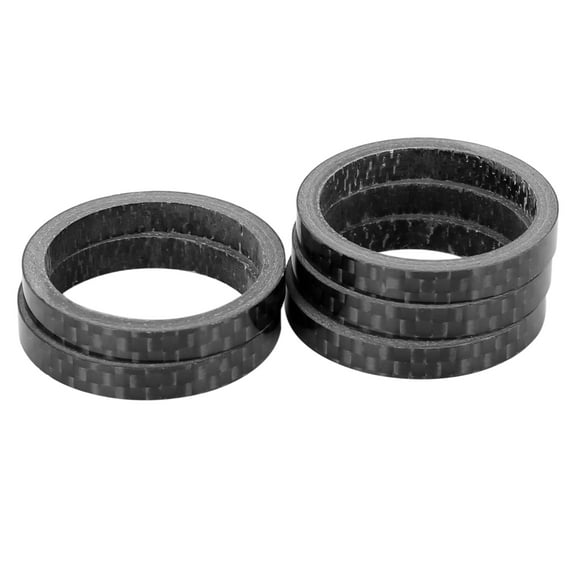 5pcs Headset Spacer Carbon Fiber Handlebar Stem Spacers Fit 1 1/8 Inch Stem for Bike Cycling Bicycle 5mm