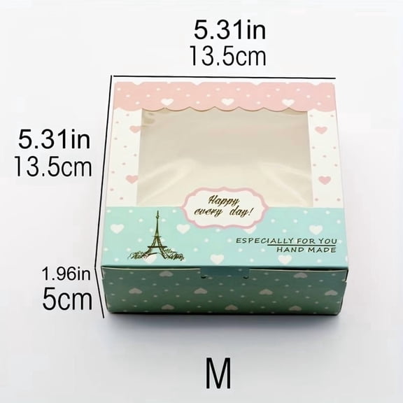 5pcs Heart Tower Window Gift Boxes for Birthday Wedding Party Favor Candy Packaging with Clear Display Window