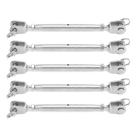 5pcs Heavy Duty Stainless Steel Hook Durable Rope Turnbuckle Wire Rope Tension Hook
