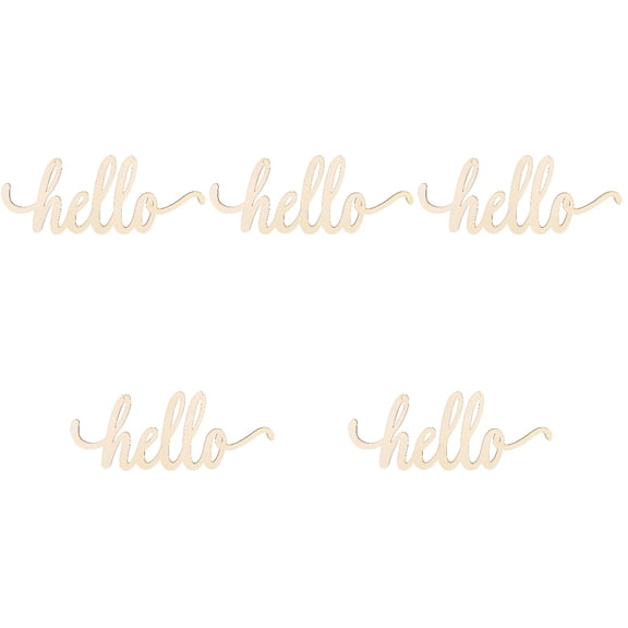 IMIKEYA Beige Wooden Wall Plaque Modern Elegant Home Decoration 5Pcs