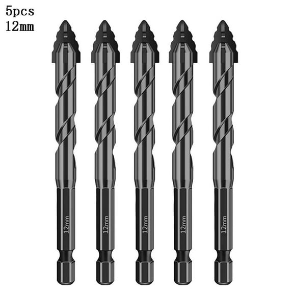 5pcs Hex Drill Bit Set For Concrete Porcelain Tile Glass Metal Professional Multifunction Drill Bits Kit Tools Carbide Drills