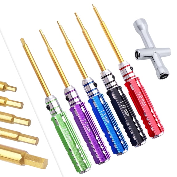 5pcs Hex Screwdriver Set Titanium Bits for RC Car Repair 0.9mm-2.0mm