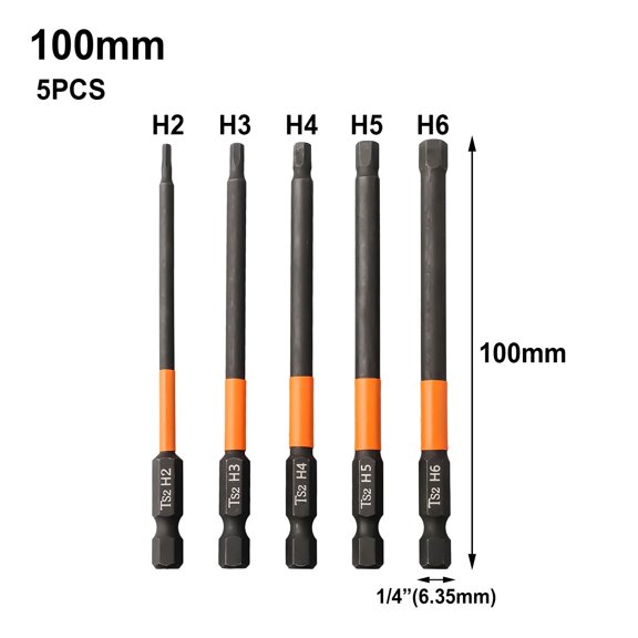 5pcs Hexagon Screwdriver Bit QuiFor CK Change Driver Power Drill Length 100mm