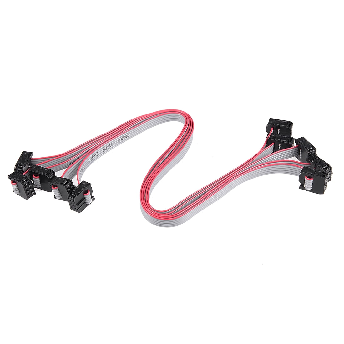 30cm Gray and Red Plastic Flat Ribbon Cable with Female Connector