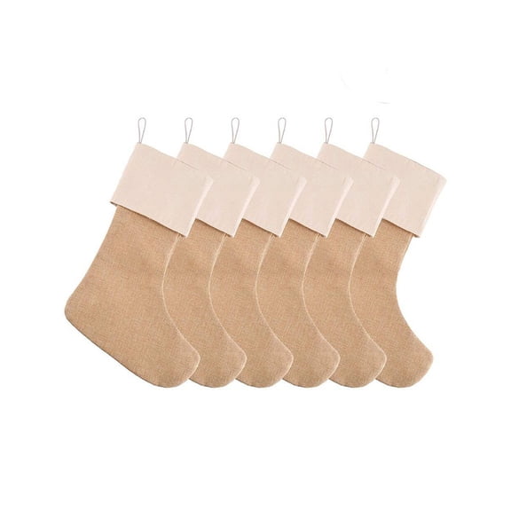 5pcs Imitation Linen Christmas Socks Christmas Socks Gift Bags Christmas Socks Gift Bags
