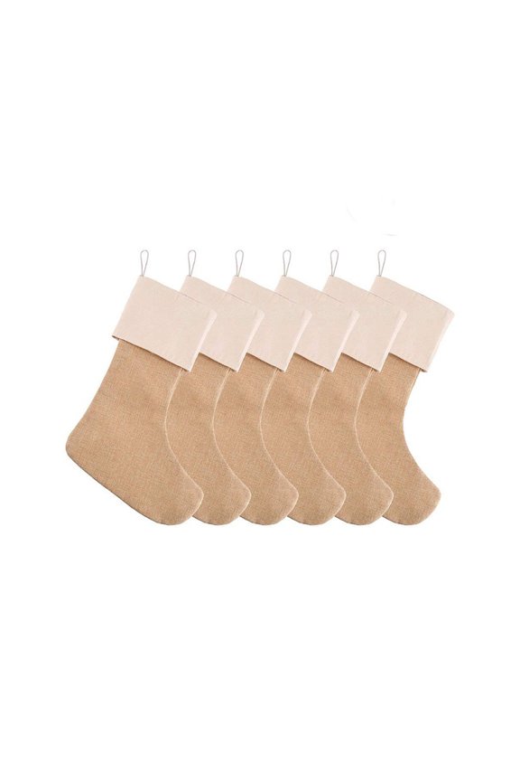 5pcs Imitation Linen Christmas Socks Christmas Socks Gift Bags Christmas Socks Gift Bags