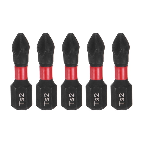 5pcs Impact Phillips Screwdriver Bit PH2 (#2) Anti Slip Tip 1/4" Hex Shank 1" (25mm) Length Magnetic Cross Screw Driver Industrial Power Drill Bits for Remove Fastening Screws