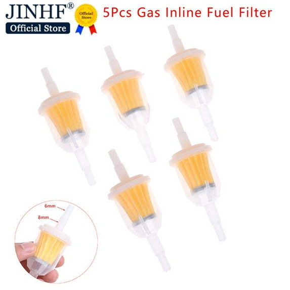 5pcs Inline Gas/fuel Filter 6mm-8mm 1/4\" For Lawn Mower Small Engine Auto Motorcycle Four-wheeled Atv Oil Filt Filter Petrol Cup