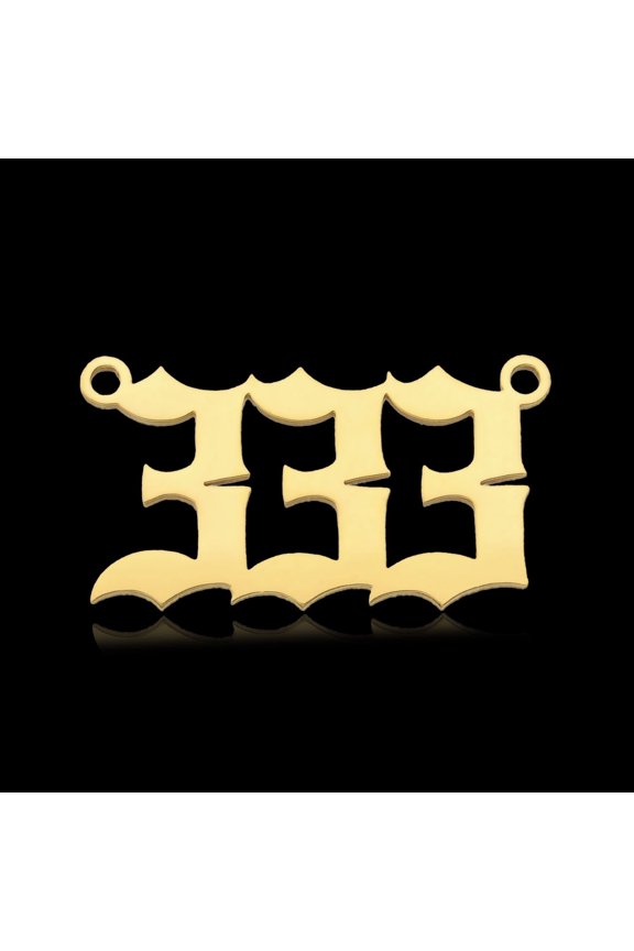 5pcs Ion Plating(IP) 201 Stainless Steel Pendants Number golden Num.3 12~14x18~26x1mm Hole: 1.4mm