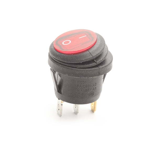 5pcs KCD1 on/Off Round Push Button Switch 3pins Light Embedded Rocker Switch 6A250V