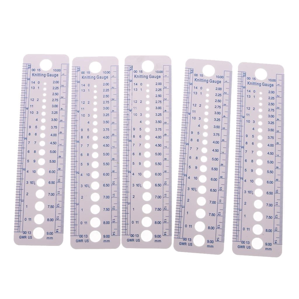 5pcs KNITTER'S KNITTING GAUGE & RULER- 14 2 TO 10MM - Walmart.com