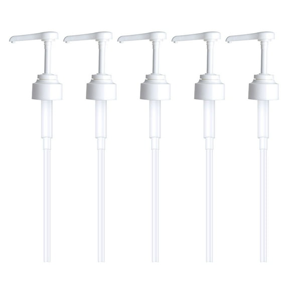 5pcs Kitchen Syrup Pump Liquid Dispenser Juice Bottle Pumps Replacement for Regular Mouth Shampoo Bottles Shower Gel Jar Tube