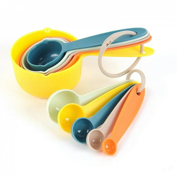 5pcs Kitchen Tools Measuring Spoons cups Set colorful handle Teaspoon Coffee Sugar Scoop Cake Baking Cooking Gadgets