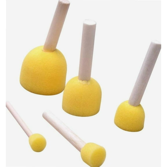 5pcs Kits Tool Sets Circle Stencil Paint Sponge Round Sponges Brush Paint Sponges for Acrylic Painting Template Paint Brush Foam Brush Painting Brush for Seal Wooden