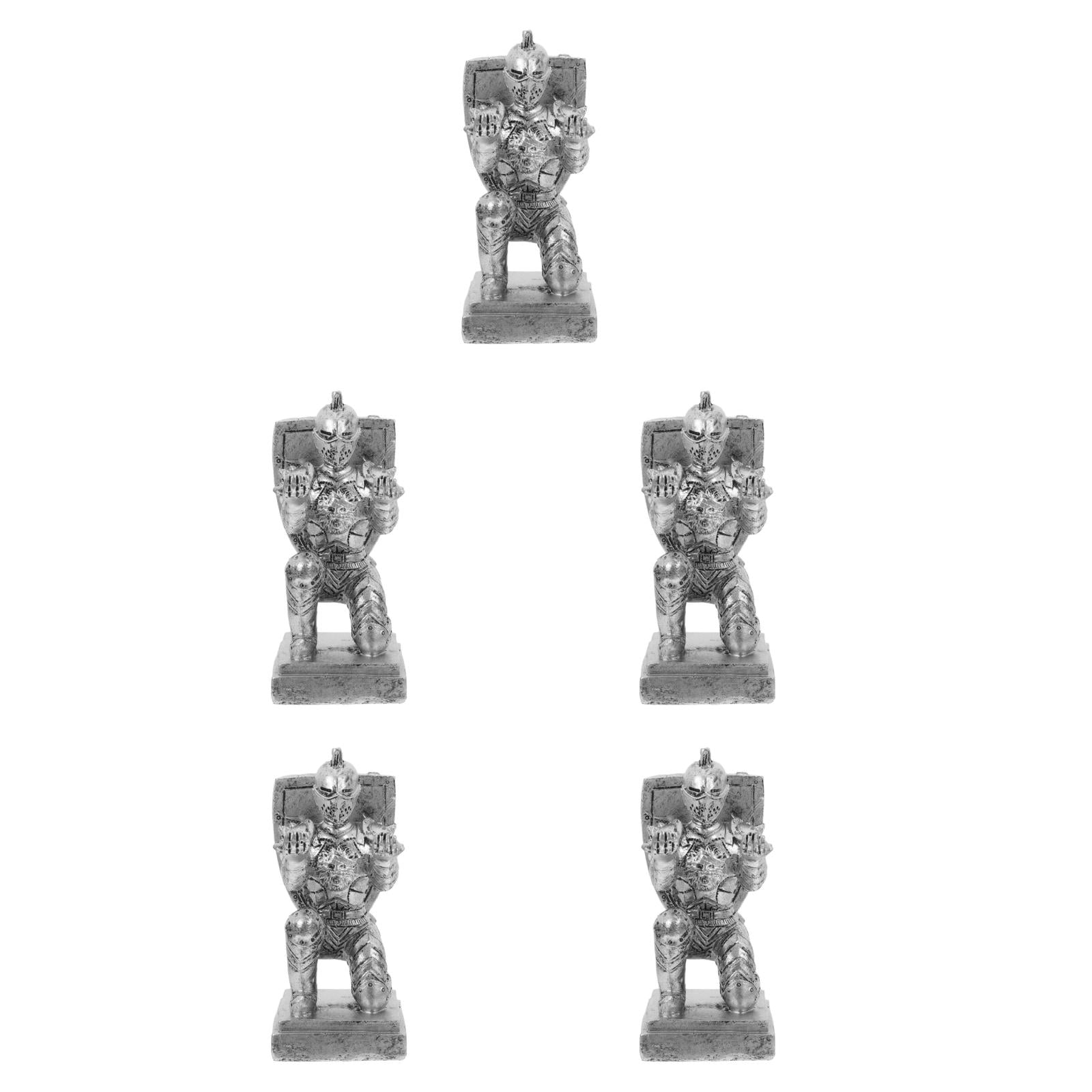 5pcs Resin Knight Shape Pen Holder Desk Organizer Accessories Desk Decoration Pen Stand For Office And Home Stationery Decor