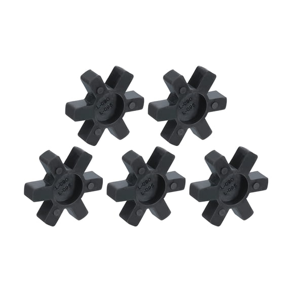 5pcs L090/L095 Jaw Coupling Insert NBR Rubber L-Jaw Coupler Set, Black